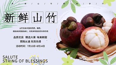 山竹图片白色背景促销活动展板