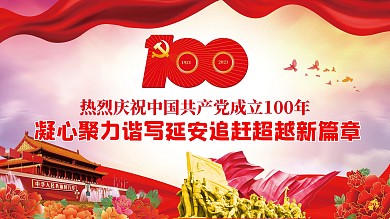 党建百年宣传展板海报