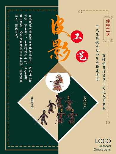 皮影传统文化艺术海报