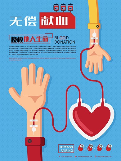 无偿献血公益海报（原创）