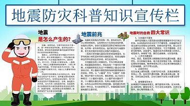 地震预防知识宣传展板