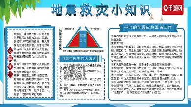 简约清新地震救灾知识宣传展板
