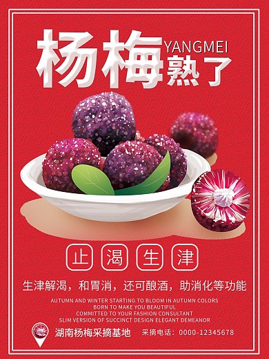 杨梅熟了海报素材