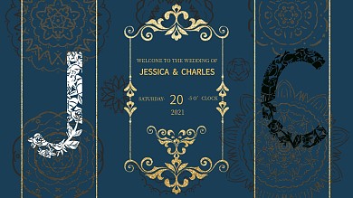 简约清新欧式婚礼背景展板