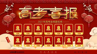 原创喜庆风高考喜报宣传展板