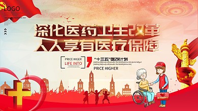 深化医改口号宣传展板设计