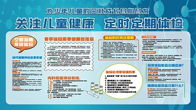 儿童定期体检宣传展板