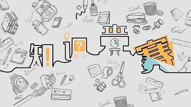 线条字融画知识竞赛展板