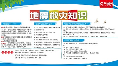 简约地震救灾知识公益安全宣传展板