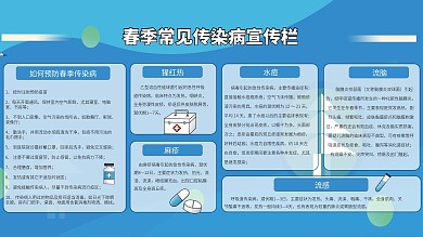 蓝色简约春季传染病宣传展板