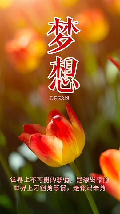 心有梦想清晨阳光鲜花