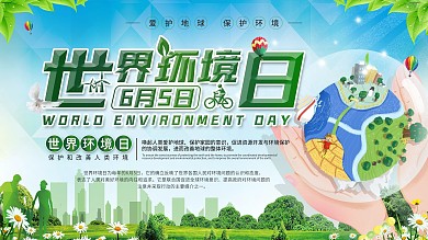 简约风世界环境日节日保护环境宣传展板