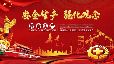 时尚大气安全生产展板