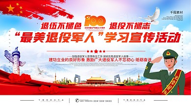 党建风部队活动宣传展板