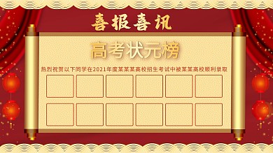 喜报内容展板高考状元榜