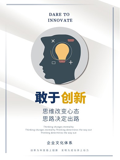 敢于创新思维企业文化展板展板