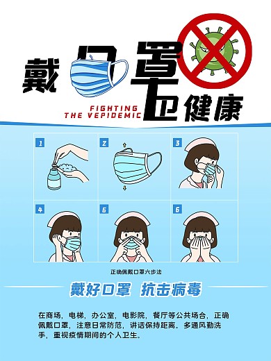 口罩海报正确佩戴口罩