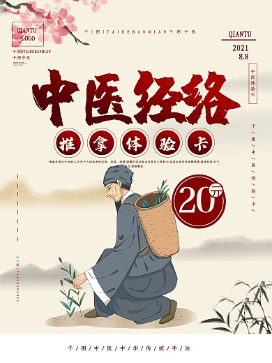 中国风中医经络宣传海报