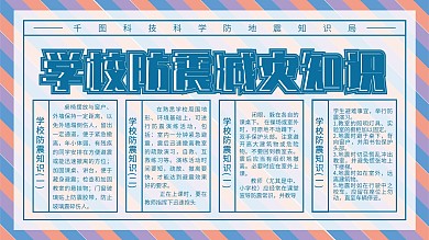 原创简约创意学校防震减灾安全公益展板