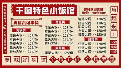 线下店铺电视屏餐饮菜单