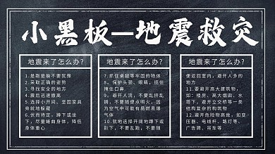 原创简约创意学校防震减灾安全公益展板