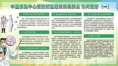 卡通新型冠状防控知识肺炎疫情宣传栏展板