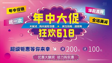 年中大促商场促销展板