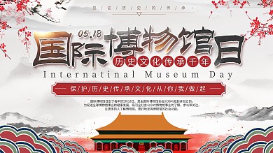 中国风国际博物馆日博物馆节日宣传展板