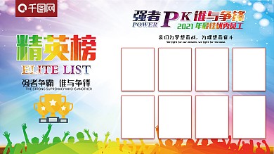 员工风采展板精英榜强者争锋