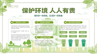 创意简约大气保护环境人人有责展板