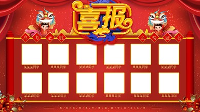 原创大气喜报内容展板