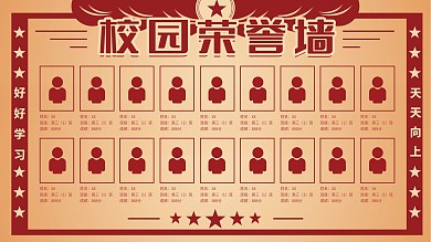 复古风校园荣誉墙展板