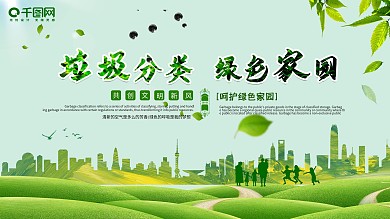 垃圾分类绿色家园展板