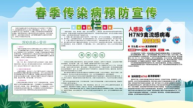 春季传染病预防宣传栏（横版海报）