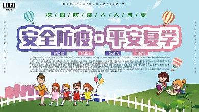 学校复学防疫抗疫安全校园展板