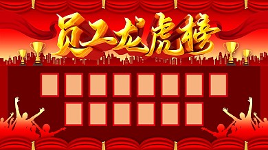 员工龙虎榜企业公司展板