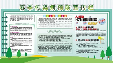 春季传染病预防宣传栏（横版海报）