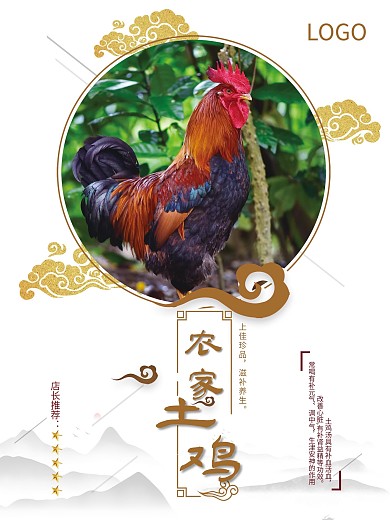 土鸡海报农家土鸡菜谱