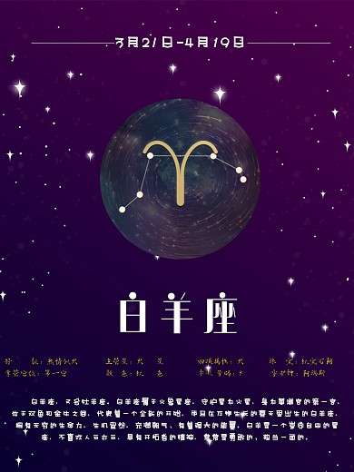 十二星座白羊座海报素材