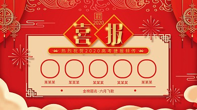 高考喜报公布录取内容展板