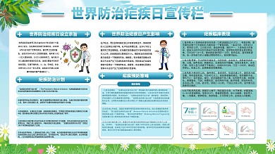 世界防治疟疾日勤洗手七步法卫生健康宣传栏