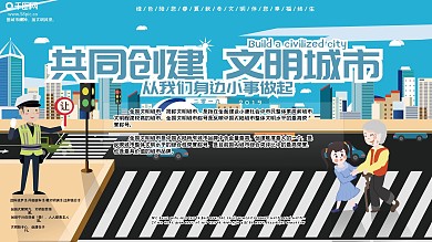创建文明城市展板