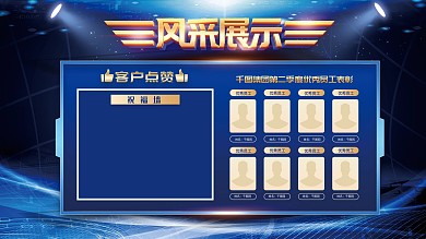 简约大气立体字科技风员工风采展示展板设计