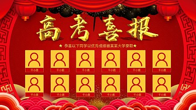 大气喜庆高考喜报展板