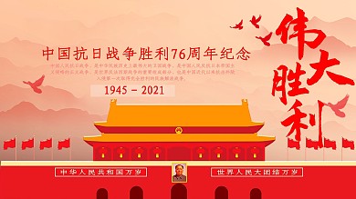 抗战胜利75周年宣传展板