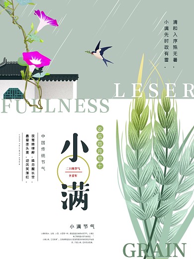 小满节气海报节日海报