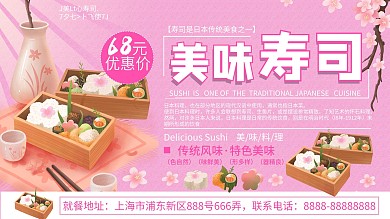 寿司美食介绍宣传展板