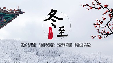 冬至二十四节气冬天雪海报