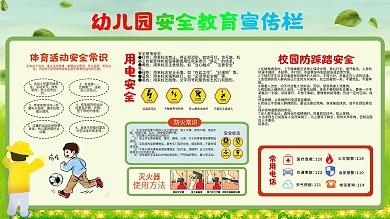 原创卡通可爱风格消防安全教育展板设计