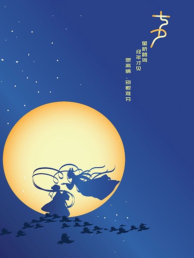 七夕浪漫情人节海报